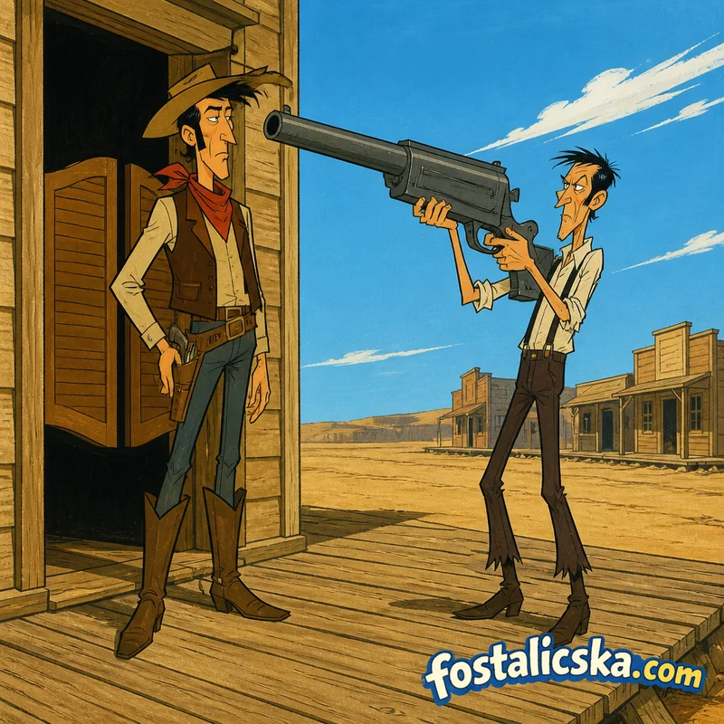 Illusztráció: A cowboy és a vézna fickó