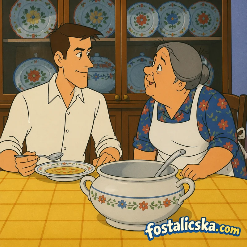 Illusztráció: A fiú és a mama levese