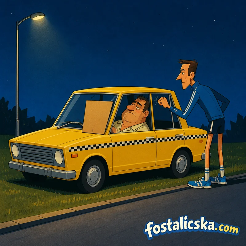 Illusztráció: A taxis és a kocogók