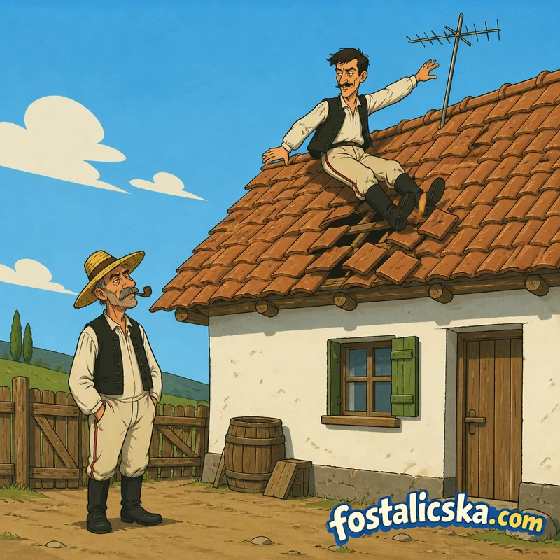 Illusztráció: Székely fiú a tetőn