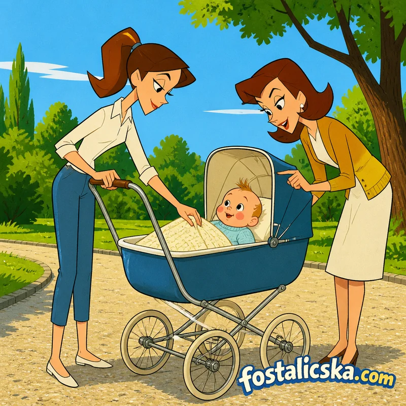 Illusztráció: A fiatal anyuka és a baba