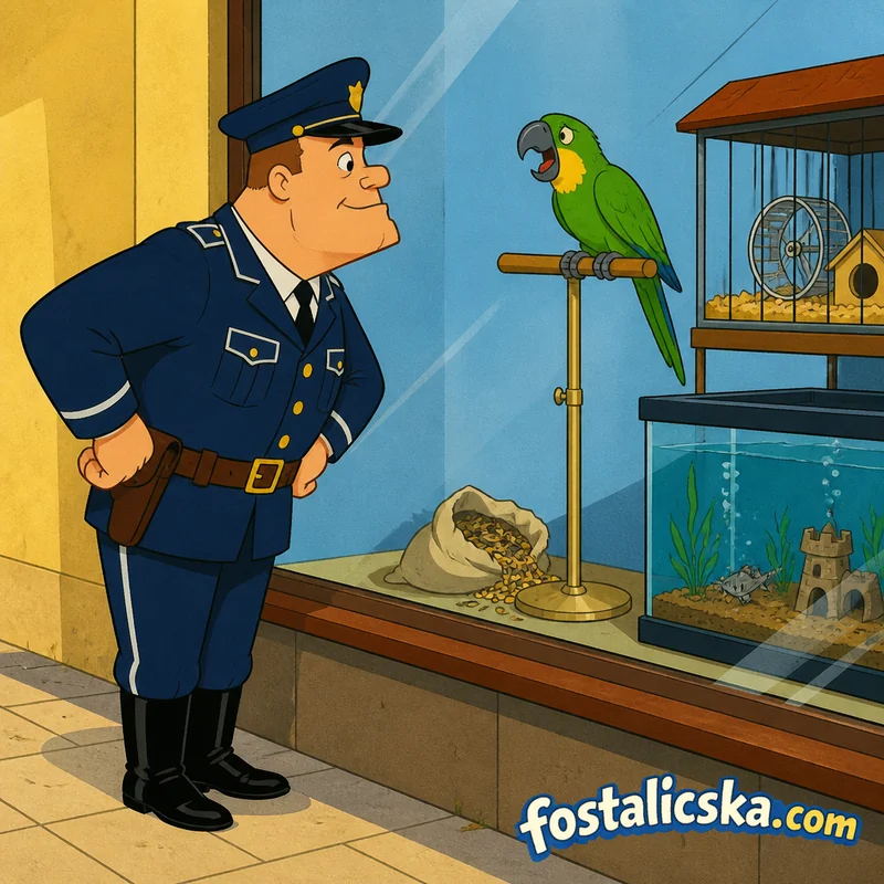 Illusztráció: A rendőr és a papagáj